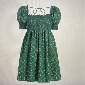 Athena Nap Dress in exclusive Emerald Trellis XS